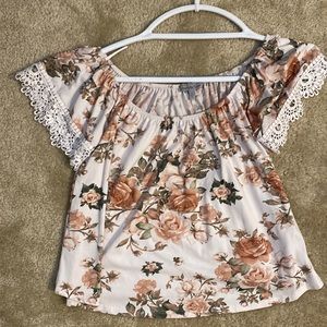 Off the shoulder or short sleeve top